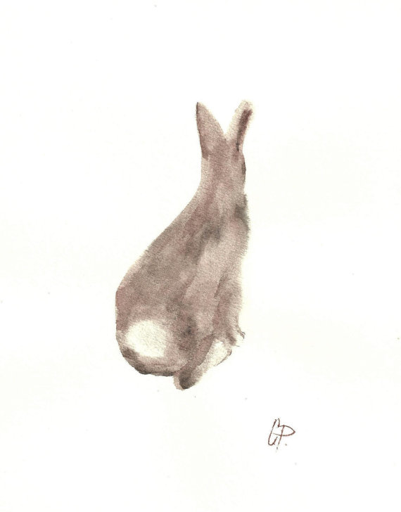 Cottontail Rabbit Original Watercolor